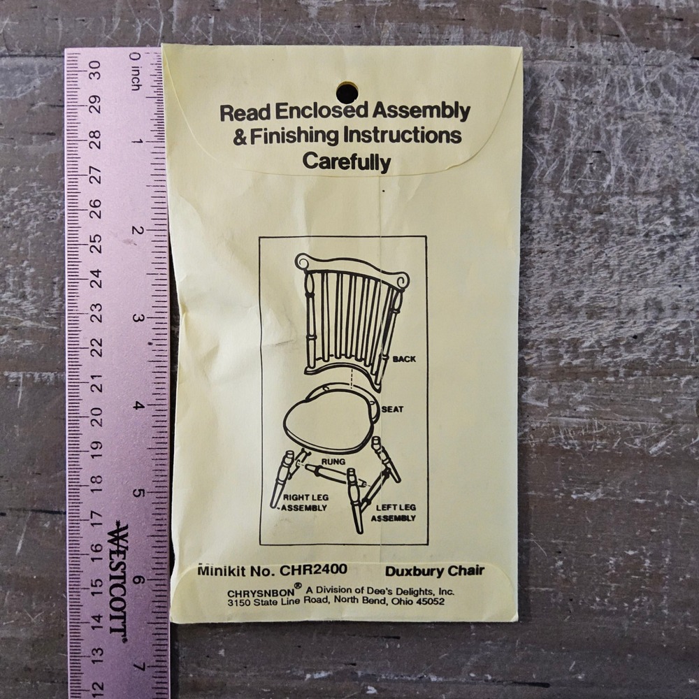 VTG Chrysnbon Duxbury Chair Miniature Kit M-500 Brown Heritage in Miniatures - Picture 5 of 6